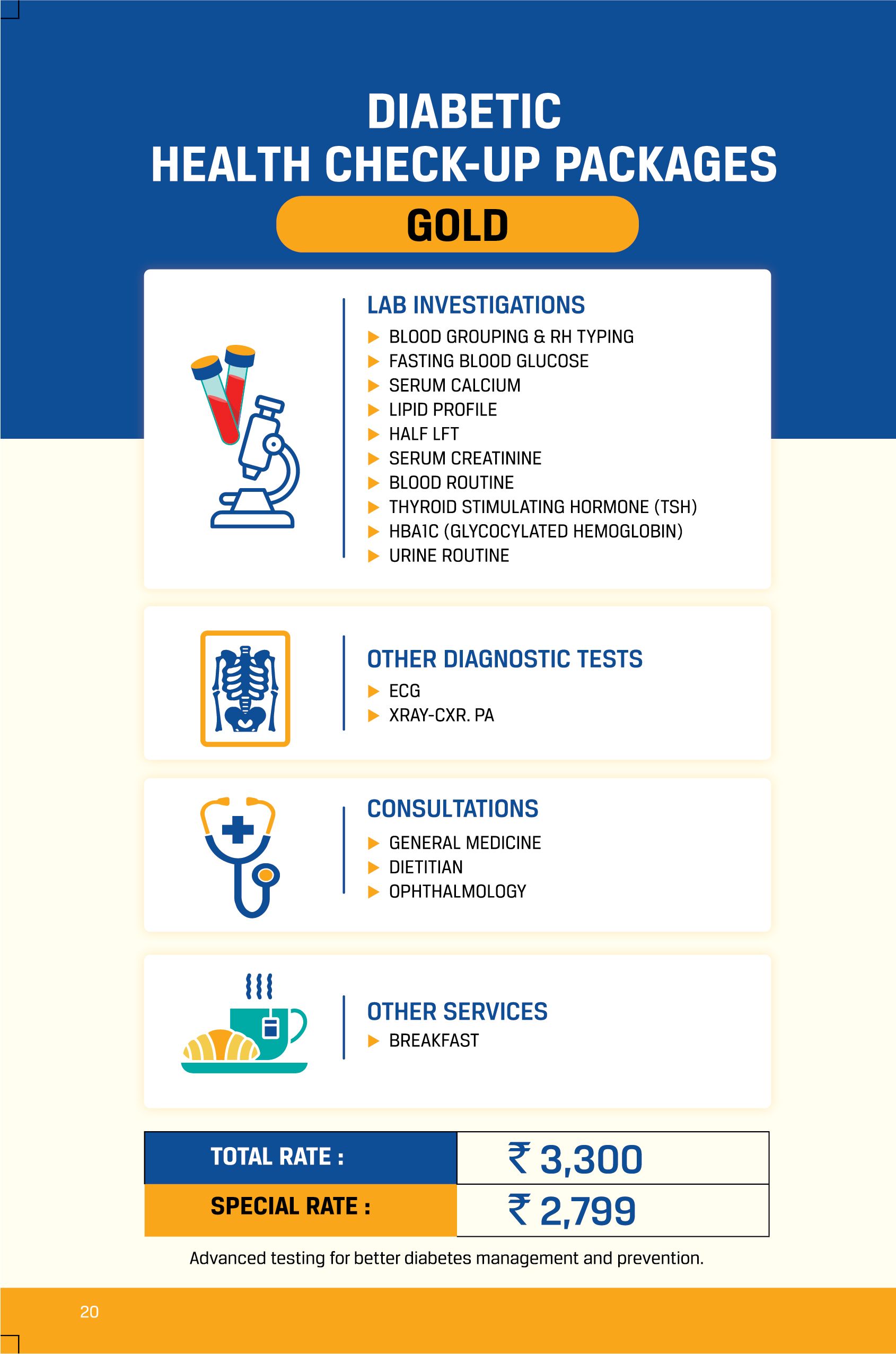 Diabetic Health Check-up Package – Gold