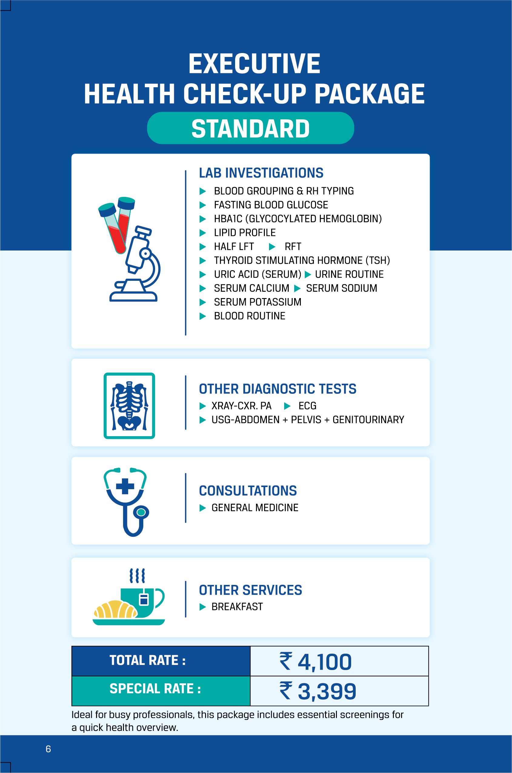 Executive Health Check-up Package – Standard