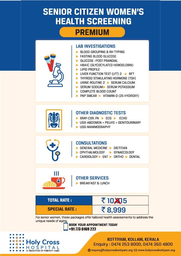 Senior Citizen Women’s Health Screening – Premium