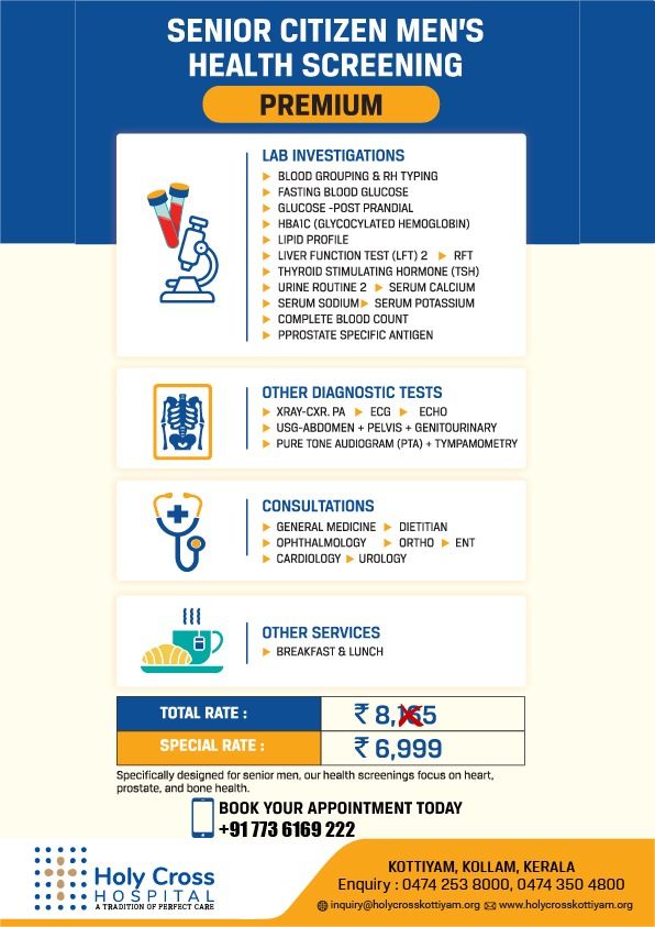 Senior Citizen Men’s Health Screening – Premium