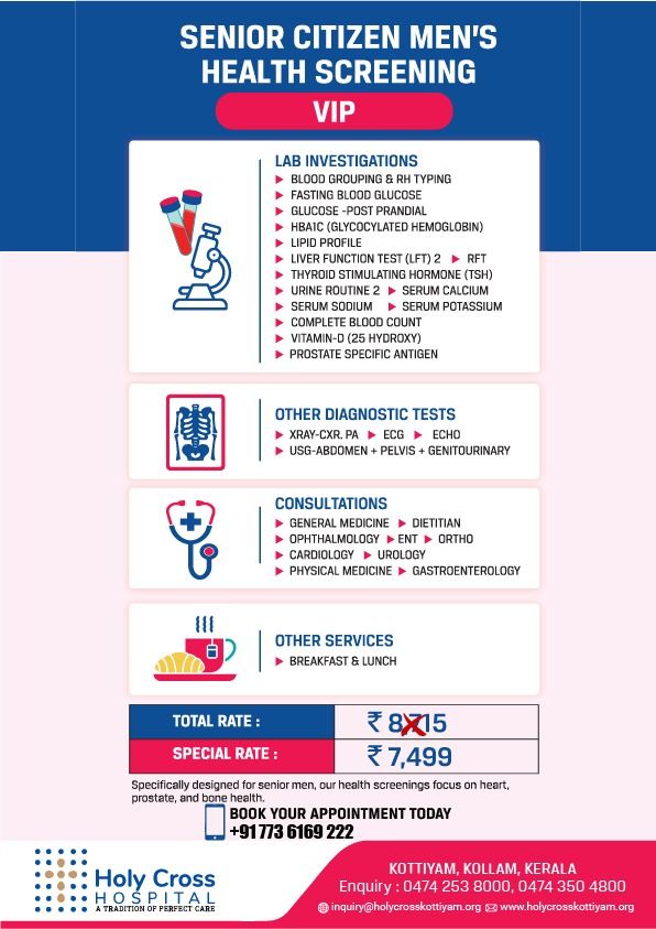 Senior Citizen Men’s Health Screening – VIP
