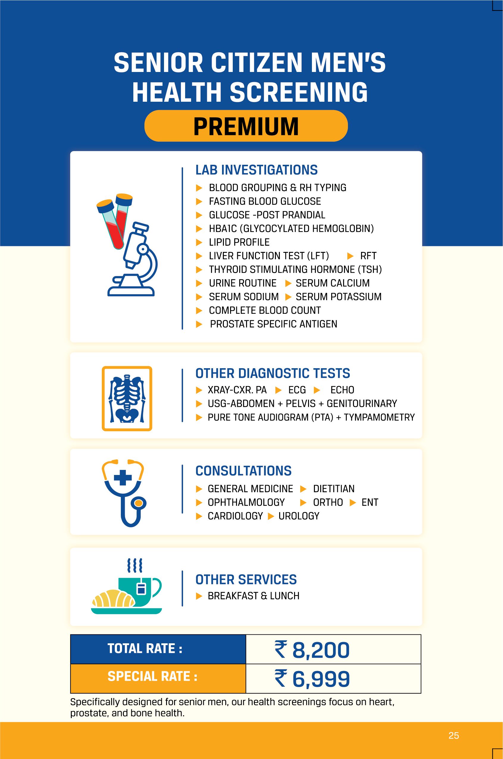 Senior Citizen Men’s Health Screening – Premium