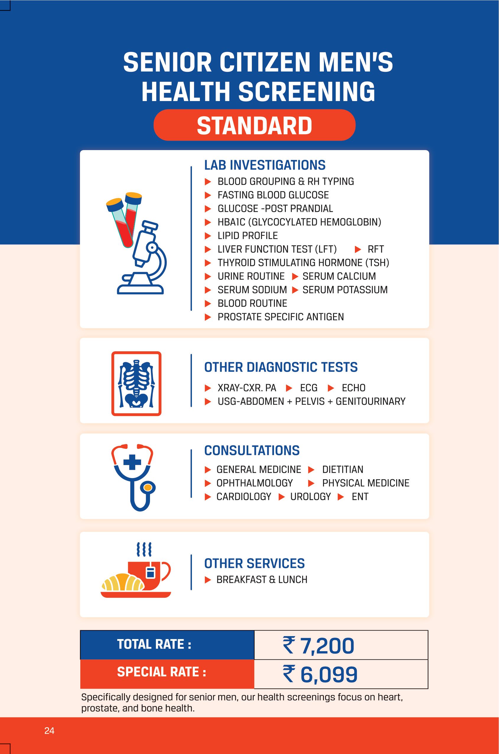 Senior Citizen Men’s Health Screening – Standard