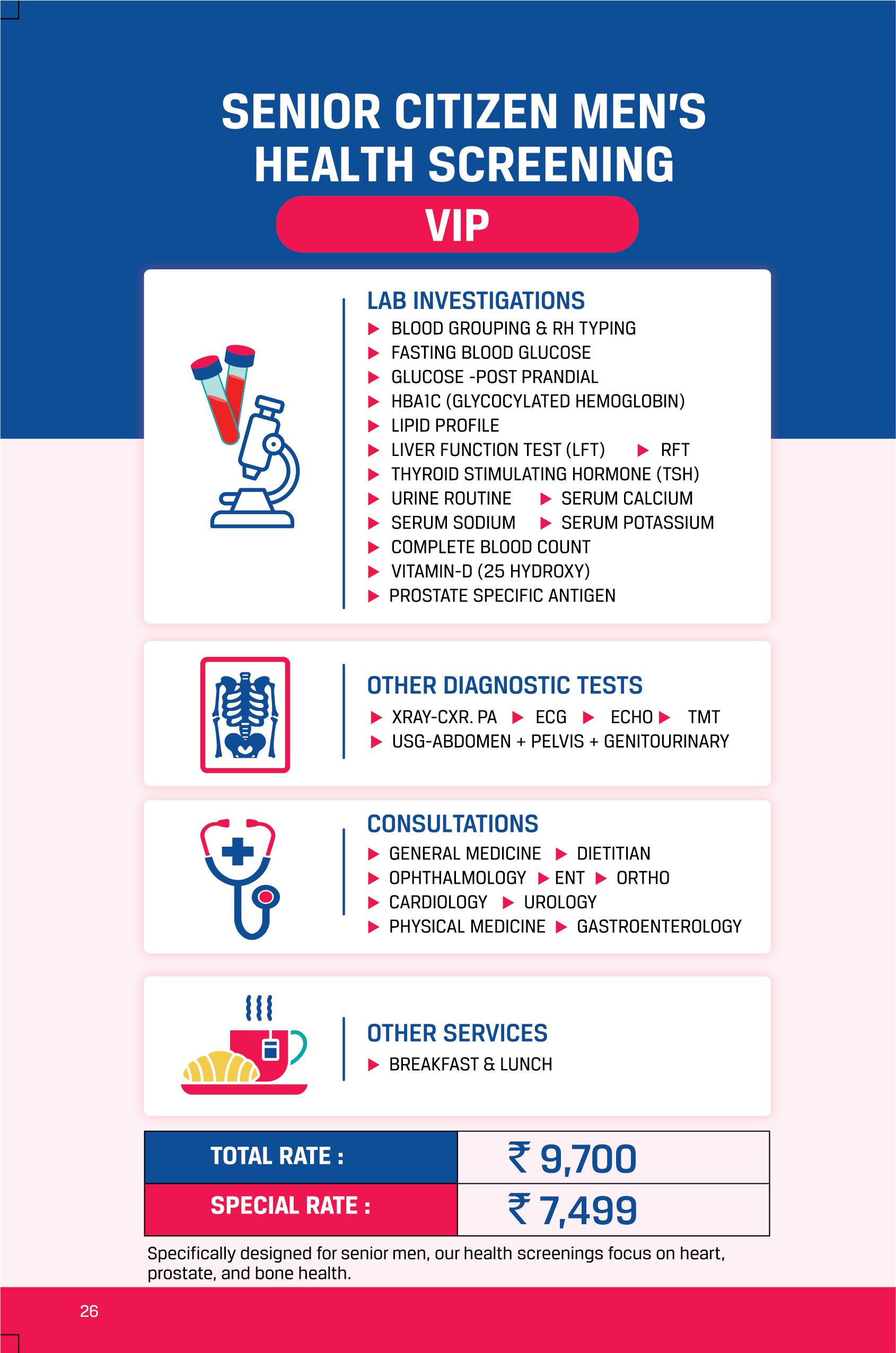 Senior Citizen Men’s Health Screening – VIP