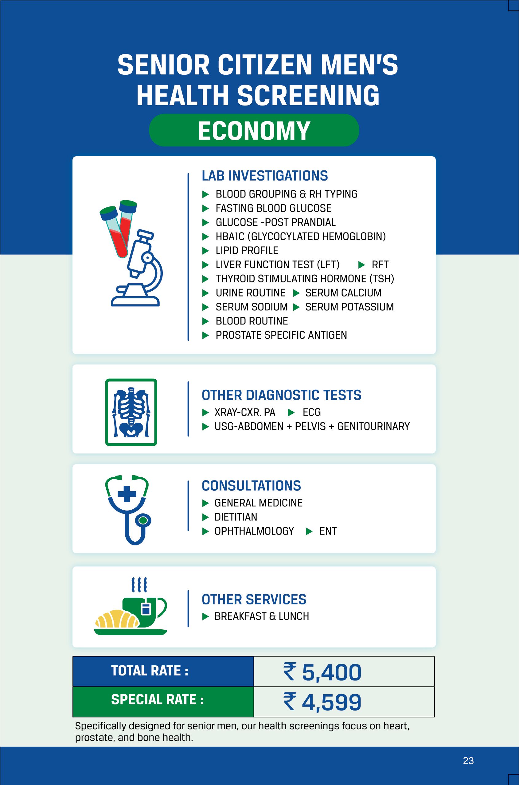 Senior Citizen Men’s Health Screening – Economy